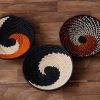 TEWA :African Wall baskets, Set of 3 Woven Rwanda Baskets are a perfect addition to your wall space.