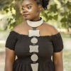 BARAKA African Beaded leather necklace to be worn in any occasion.