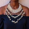 AKALA African cowrie shell necklace, Gift for her