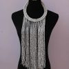 ATIYA African beaded fringe necklace