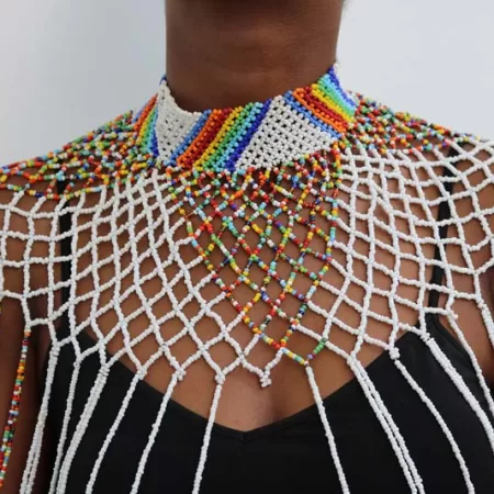 DAMON Beaded shawl necklace