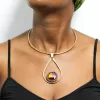 FOLA African brass choker necklace