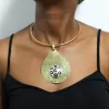FOLAH African brass choker necklace